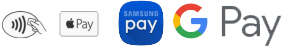 digital wallet options: apple pay, google play, samsung pay, touch pay